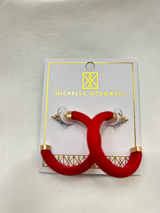 Deep Red with Gold Detail Amanda Hoops- Perfect For Game Day To Show Your School Spirit!!