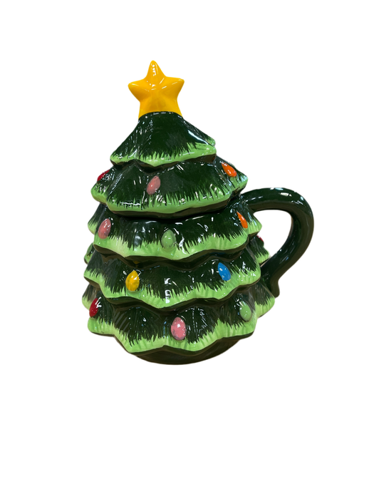 Multi Use Decorative Christmas Tree With Handle and Lid