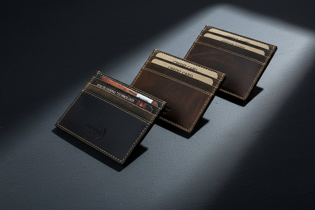 Nathan Leather Card Holder/Men's Wallets - 2 Colors!