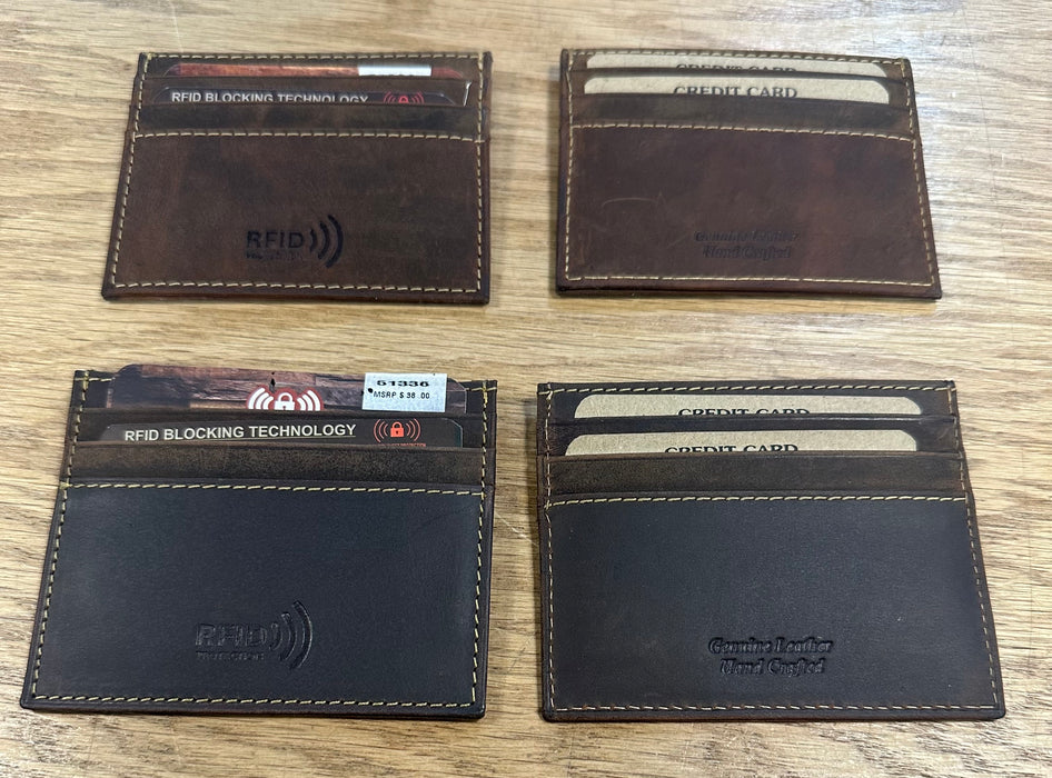 Nathan Leather Card Holder/Men's Wallets - 2 Colors!