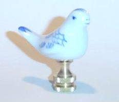 Blue & White Lamp Finial,  Song Bird