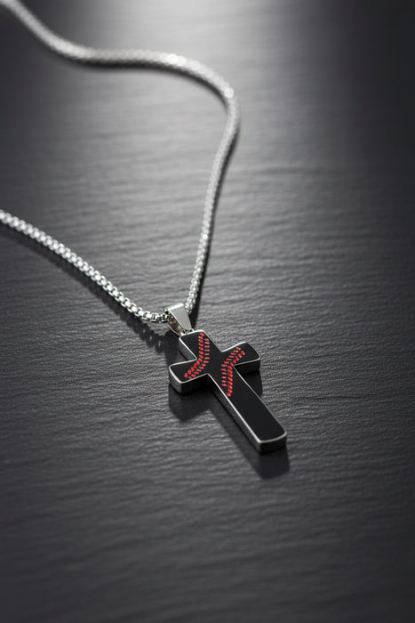 Philippians 4:13 Silver Baseball Necklace