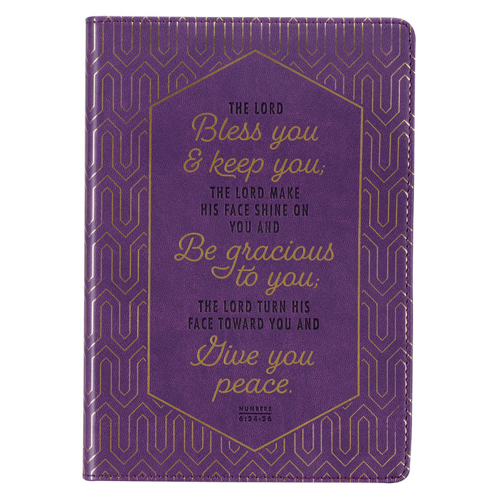 Bless You and Keep You Purple Faux Leather Journal - Numbers 6:24-26