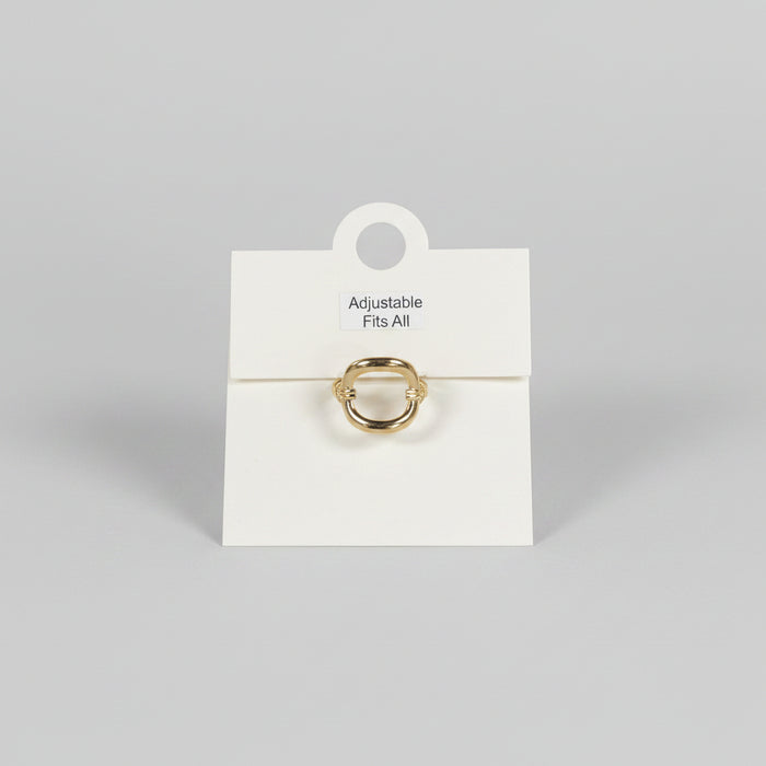 Gold Open Oval Adjustable Ring