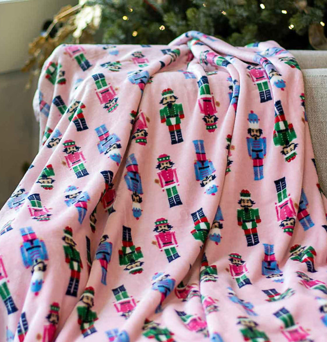 Nutcracker March Pink Blanket