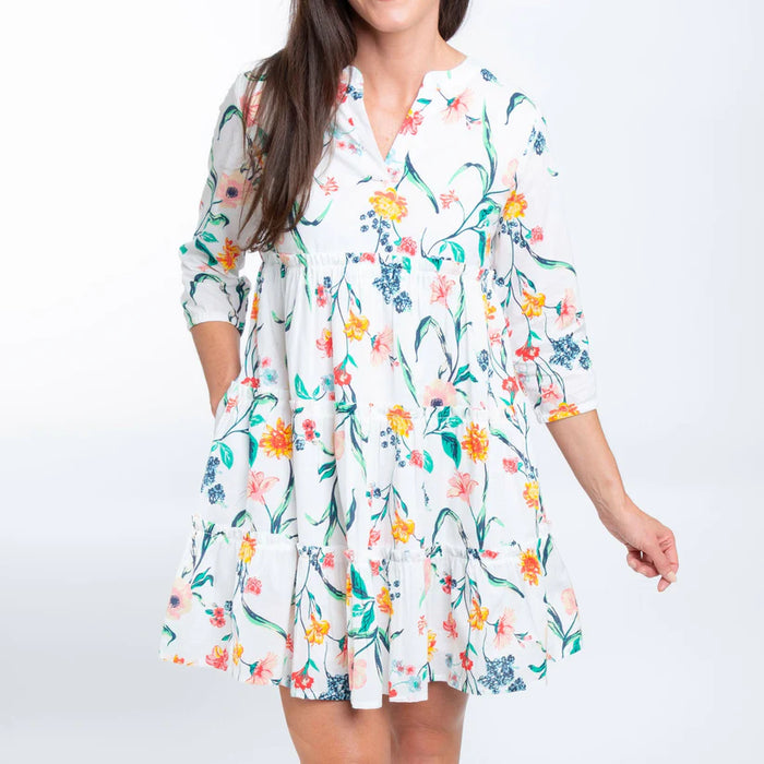 Allegra V-Neck Paradise Floral Dress With Pockets