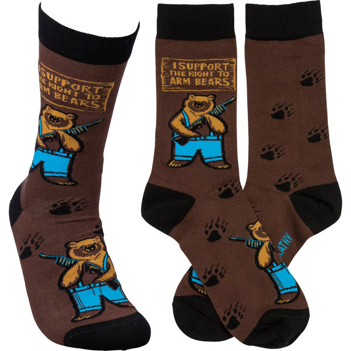 I Support The Right To Arm Bears Socks- One Size fits Most
