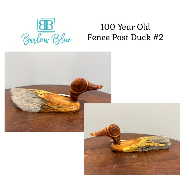 Beautiful Ducks Made From 100 Year Old Fence Posts.  Hand Carved and Polished.