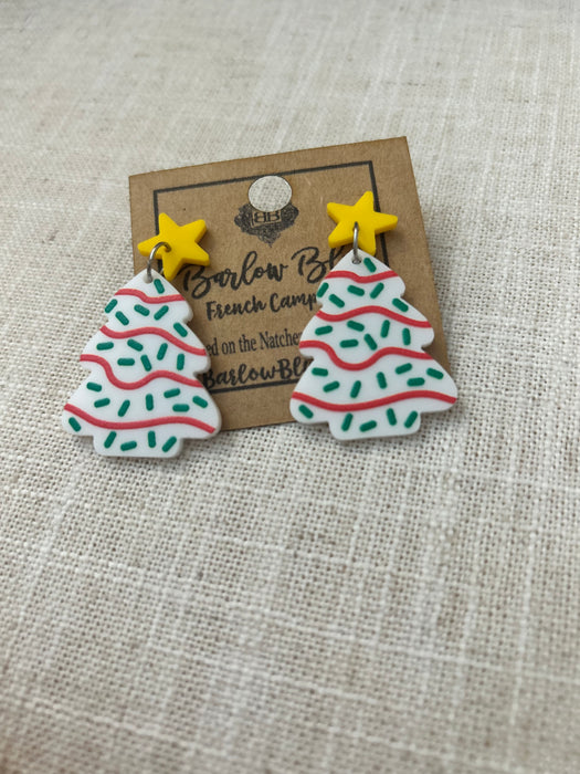 Christmas Tree Cake Earrings - 2 Colors!