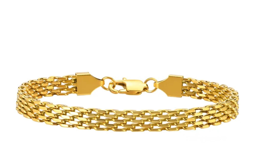The Sloane – Woven Link Gold Bracelet