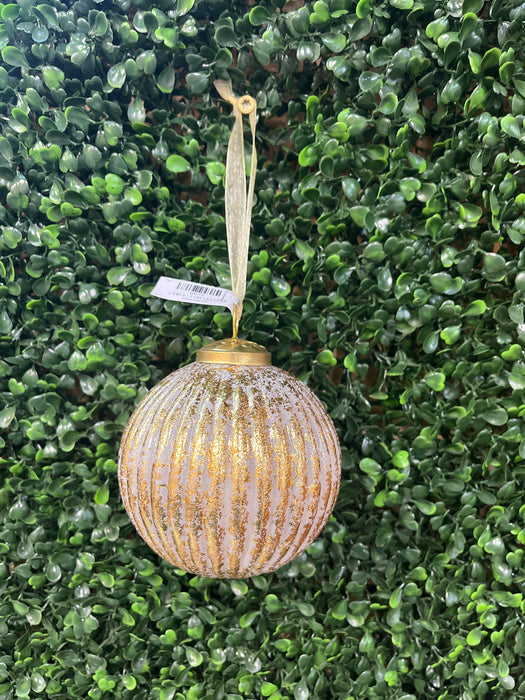 White Glass & Gold Ornament- 3 Styles!