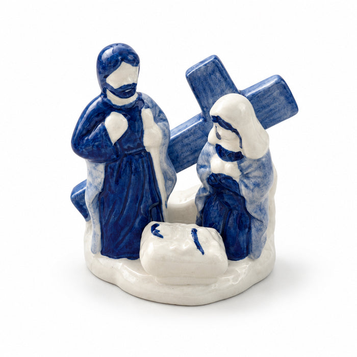 Blue & White Trinket Nativity
