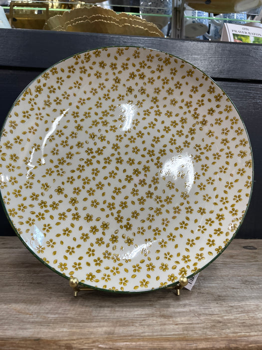 Hand-Stamped Stoneware Plate w/ Pattern, 4 Styles