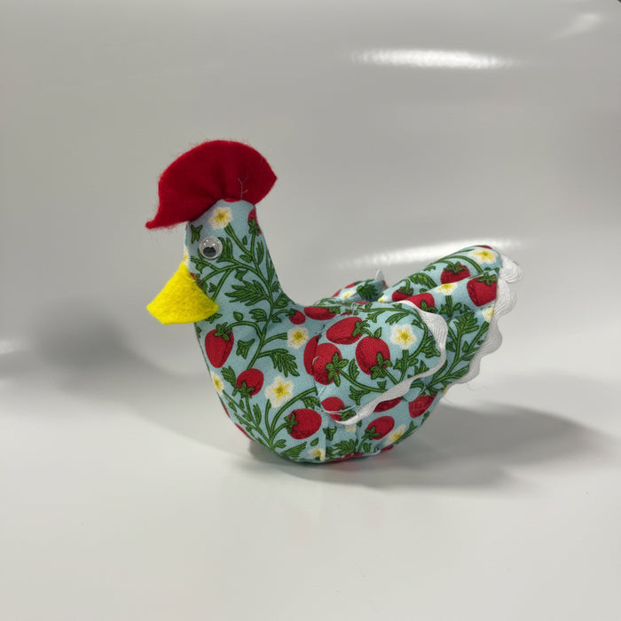 Miniature Hand Sewn Chickens .  Made from Fun Fabric or Vintage Feed Sacks.