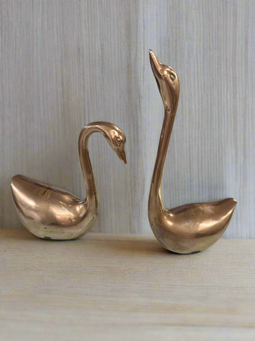 Vintage Brass Swan or Duck Paper Weights, Decor.  Sold Individually.