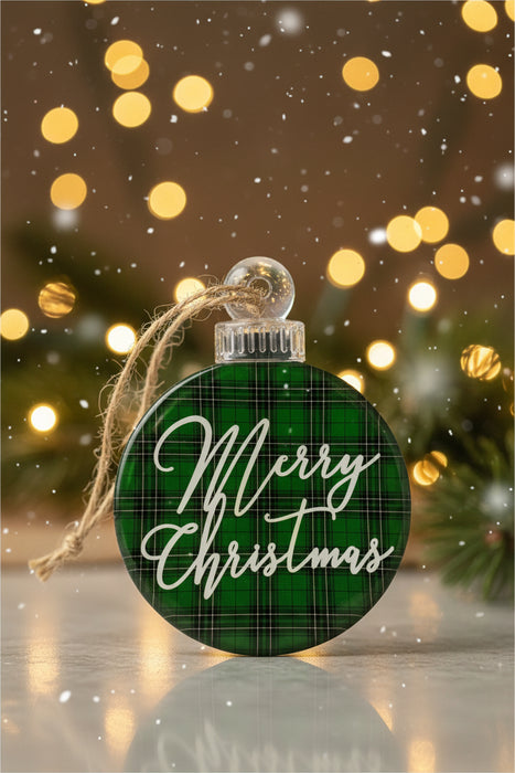Glass Crystal Christmas Plaid Ornaments- 3 Styles!