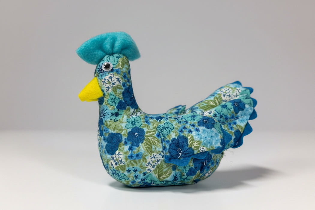 Miniature Hand Sewn Chickens .  Made from Fun Fabric or Vintage Feed Sacks.