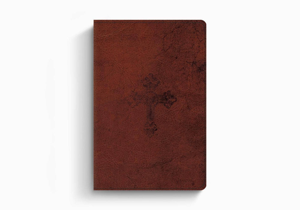 ESV Compact Bible, TruTone®, Walnut, Weathered Cross Design