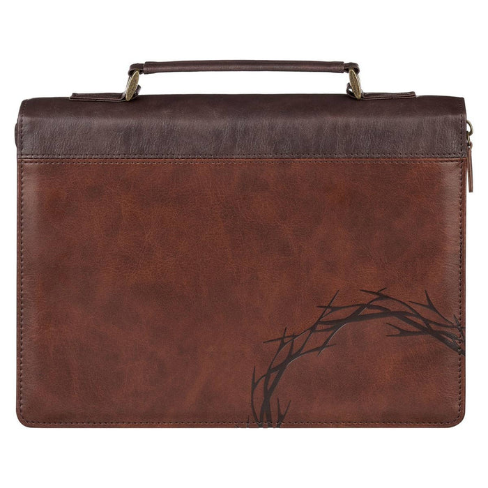 Bible Cover Classic Brown Crown of Thorns: Meduim