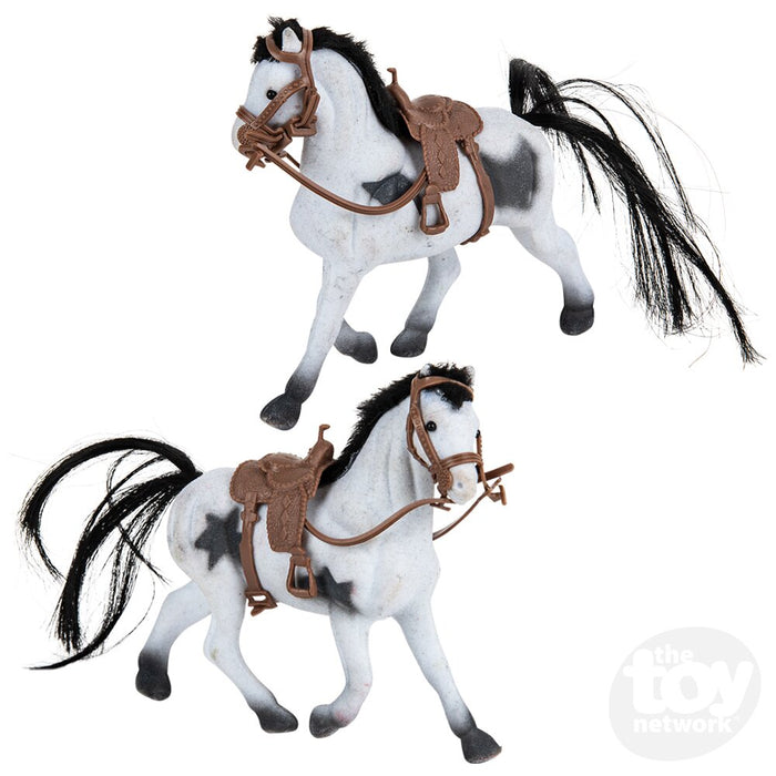 4" Flocked Horses