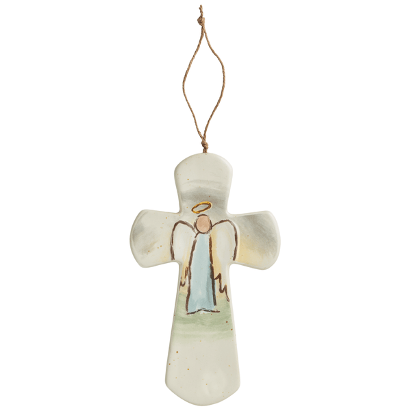 Ceramic Angel Nativity Cross