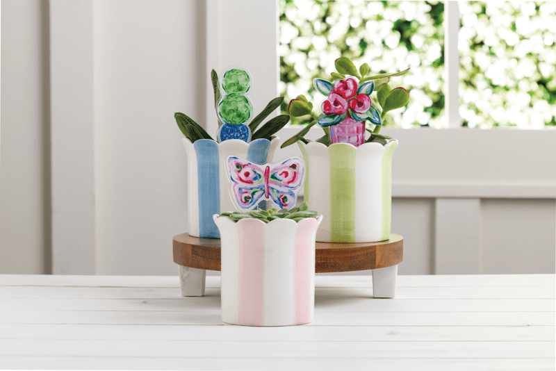 Butterfly Pot With Plant Stake