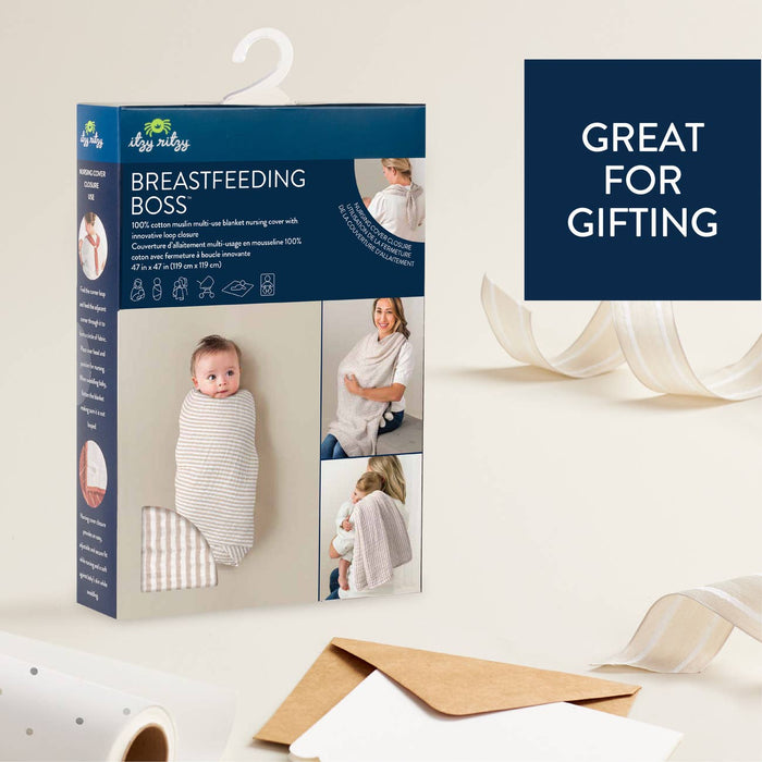 Breastfeeding Boss™: Toast Checkerboard Color.  Swaddle & Breastfeeding Cover in one.