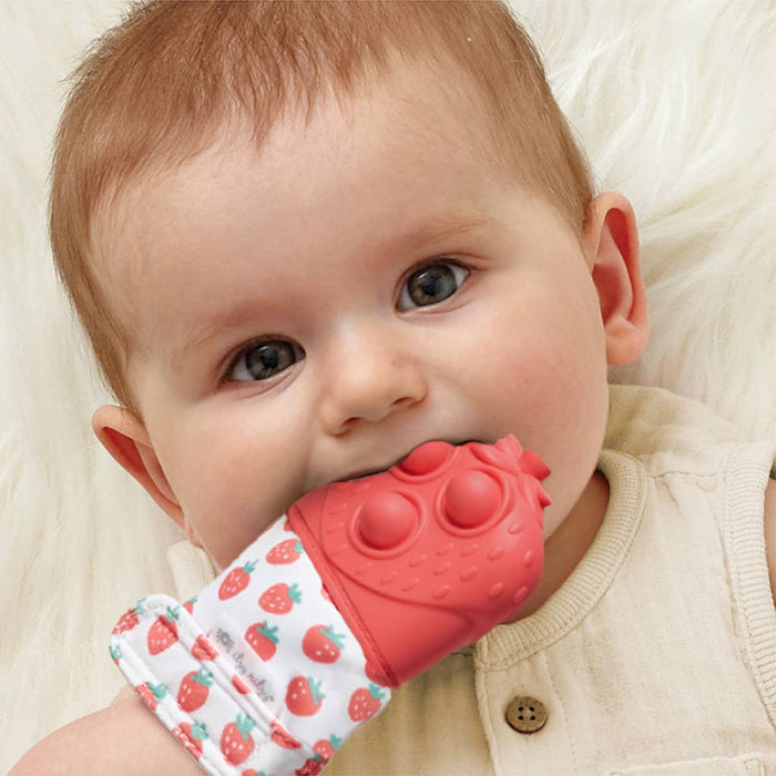 Itzy Mitt Pop™: Strawberry Sensory Teething Chew