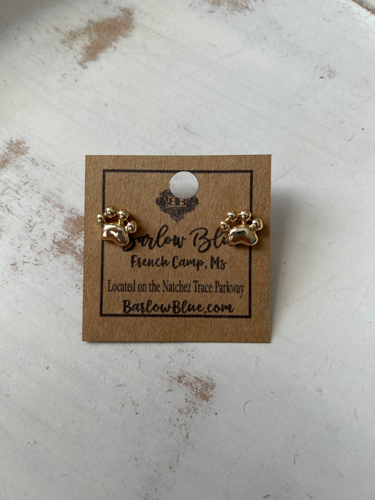 Dainty Game Day Pawprint Studs- Available in Silver & Gold