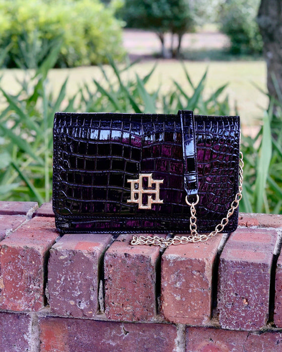 Bryn Black Clutch / Crossbody by Caroline Hill