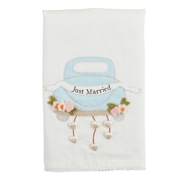Just Married Beaded Towel