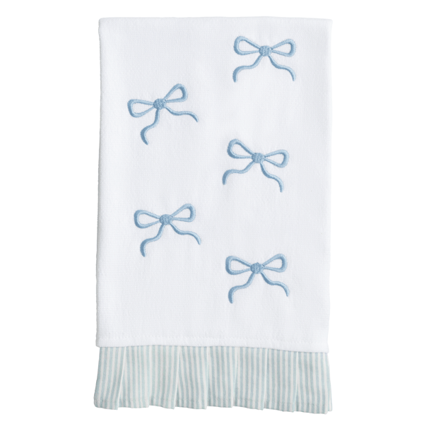 Bows Embroidered Towel with Straight Lined Edge