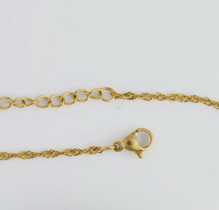 Waterproof Gold 16” Twisted Chain Necklace