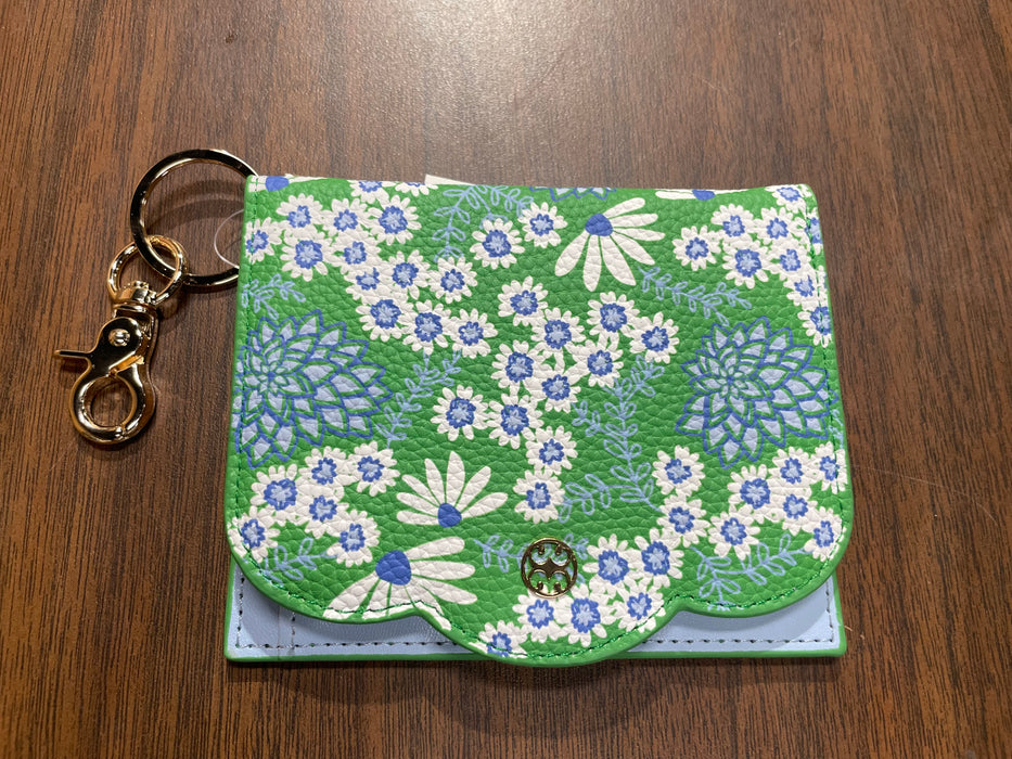 Scalloped Wallet Daisy Chain Green