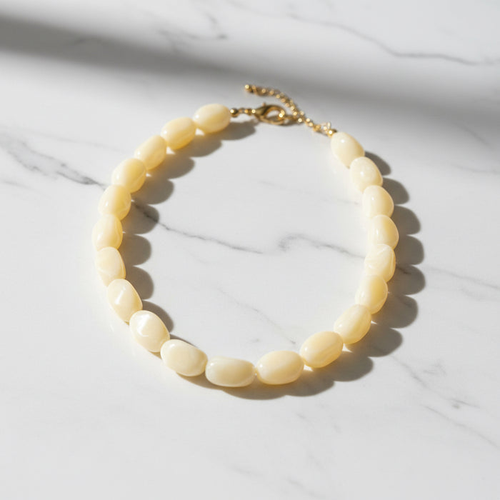 Cream Chunky Beaded Necklace