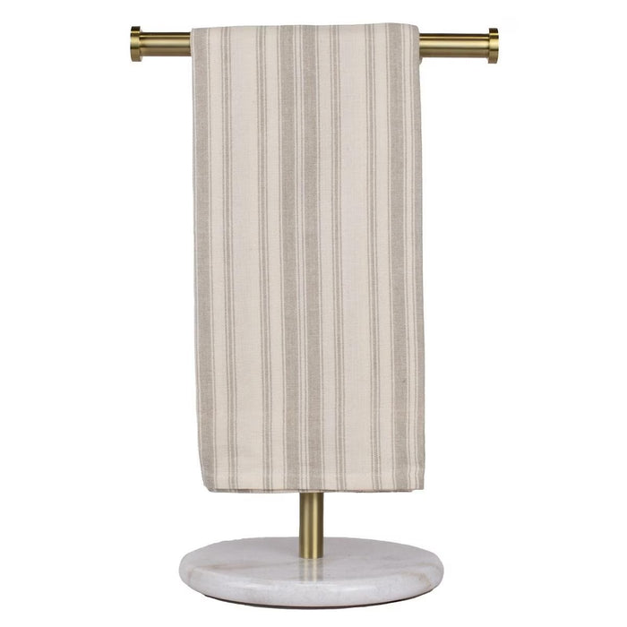 Cream/Gray Striped Hand Towel