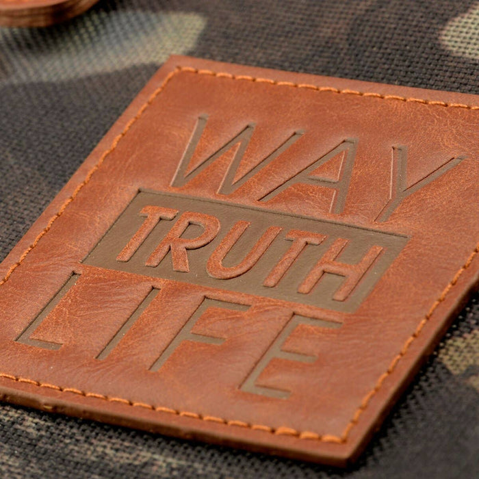 Bible Cover Organizer Tri-fold Camouflage Way Truth Life: Large