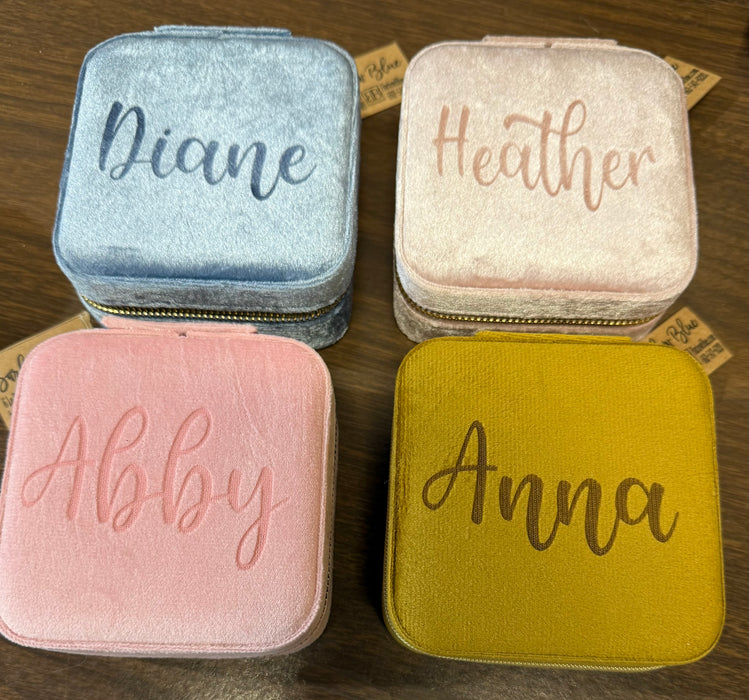 Personalized Small Zip Up Jewelry Box.  Available in Smooth Finish & Velvet.  *Personalization Included!