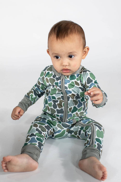 Pebble Camo - Baby Zip Convertible PJs