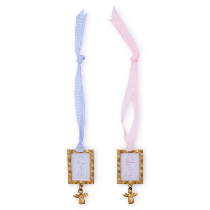 Keepsake Ornament Photo Frame with Angel Charm on Gift Card- 2 Designs!