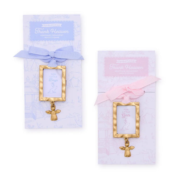 Keepsake Ornament Photo Frame with Angel Charm on Gift Card- 2 Designs!