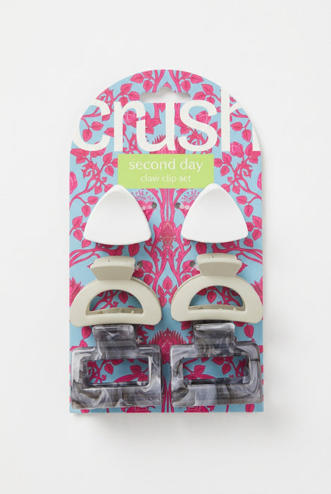 Crush Second Day Claw Clip Set, 6 mini clips total. 3 Color Options