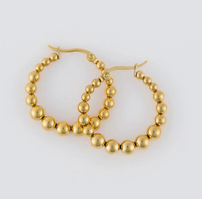 Waterproof Bubble Hoop Earring Gold