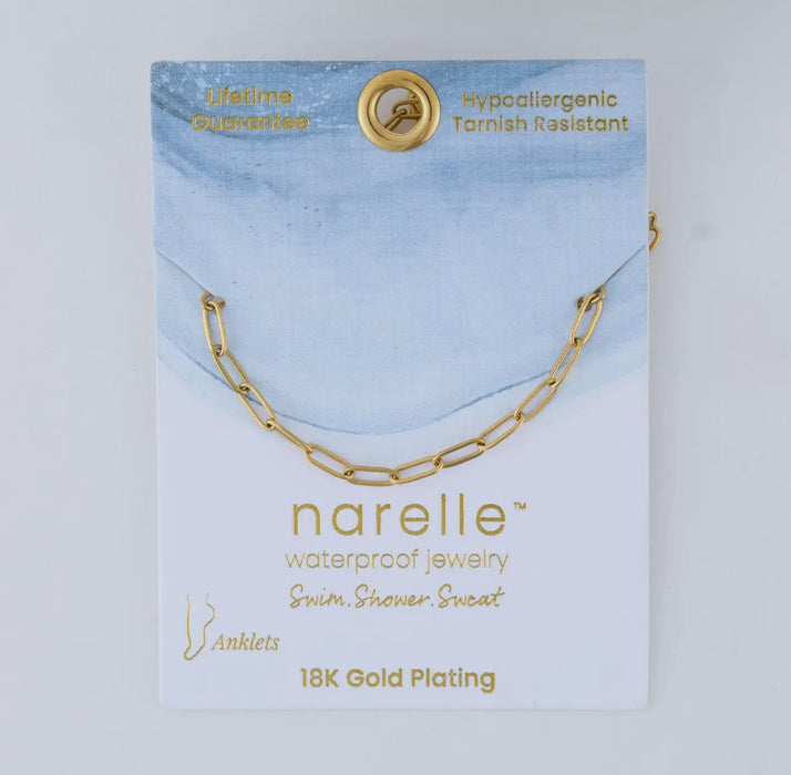 Waterproof Gold Paperclip Anklet