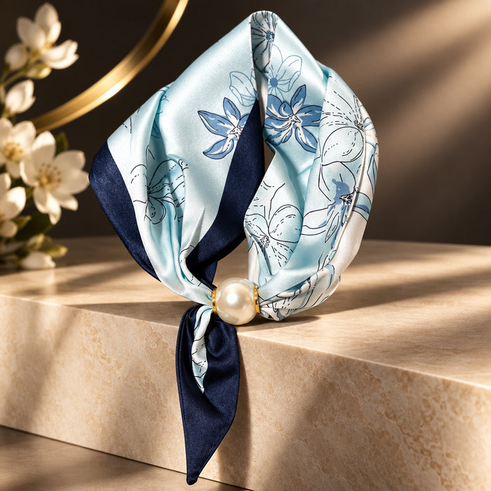 Scarf Necklace w/ Pearl Magnetic Clasp