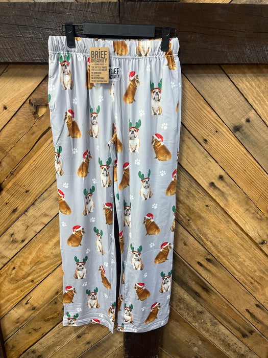Brown Bulldog Christmas Lounge Pants