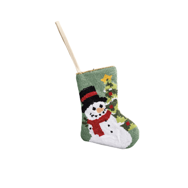 Snowman Needle Point Stocking Ornament