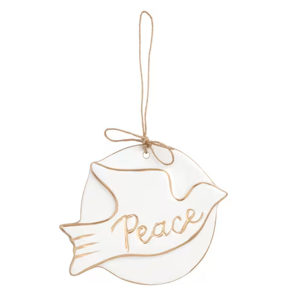 Turtle Dove Gold Disc Ornament