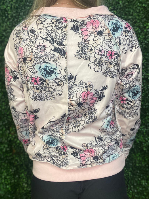 #29 Doodled Daisy Sweatshirt.  Can be worn on or off the shoulder. (XS, S, & 3XL)