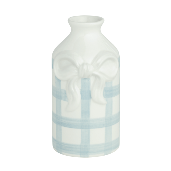 Medium Gingham Bow Bud Vase